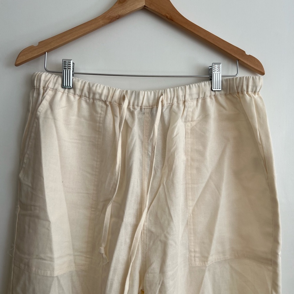 Beige linen pants